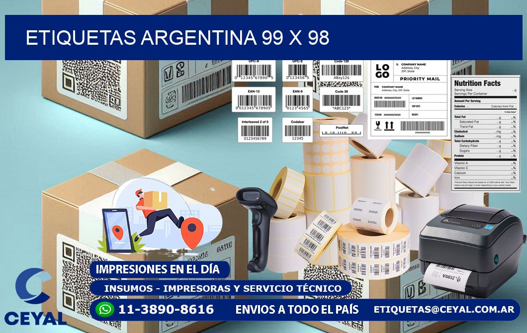 Etiquetas argentina 99 x 98