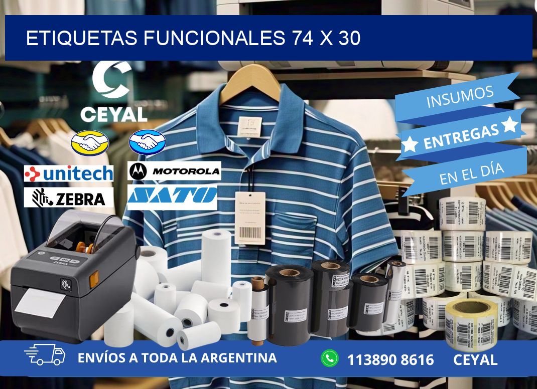 Etiquetas funcionales 74 x 30