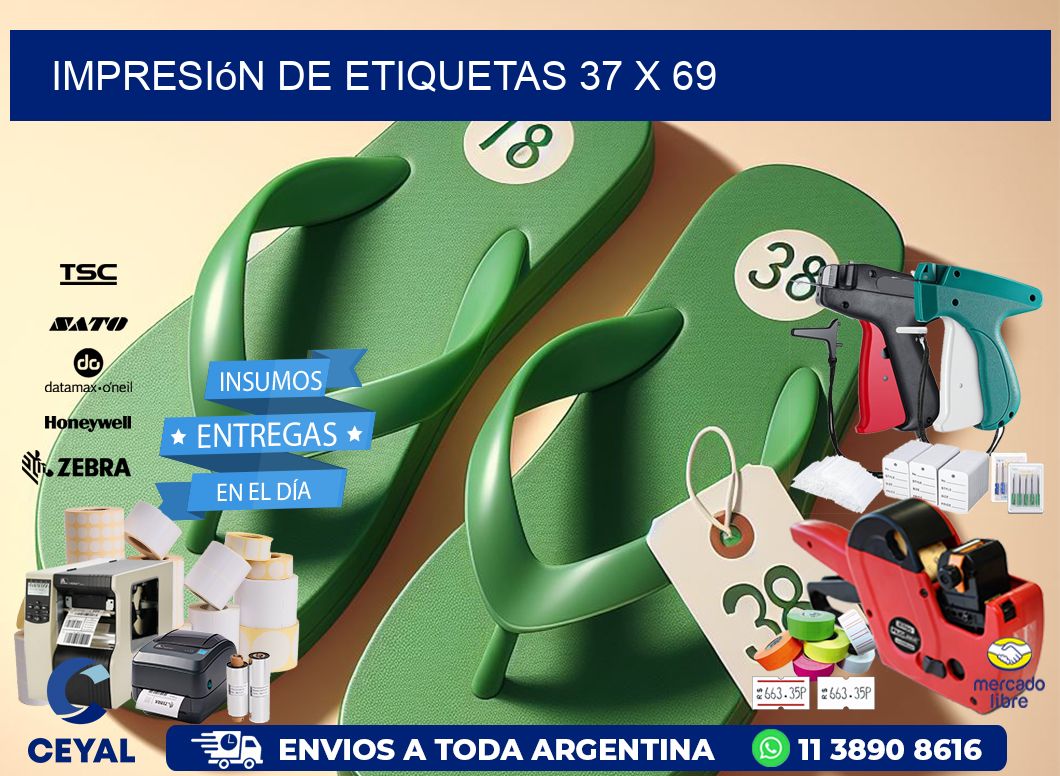 Impresión de etiquetas 37 x 69