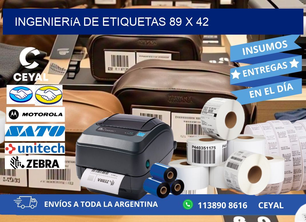 Ingeniería de etiquetas 89 x 42