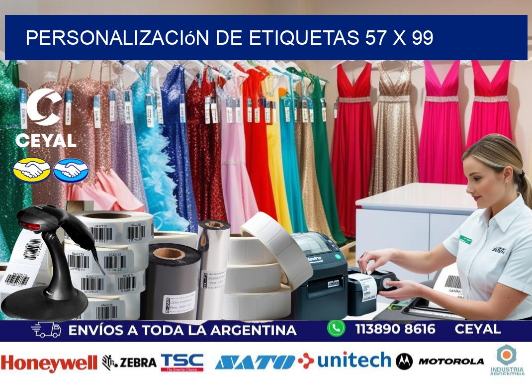 Personalización de etiquetas 57 x 99