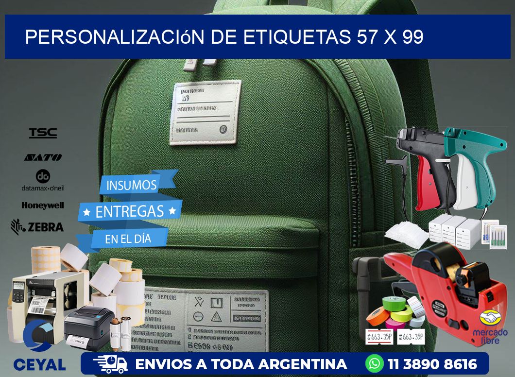 Personalización de etiquetas 57 x 99