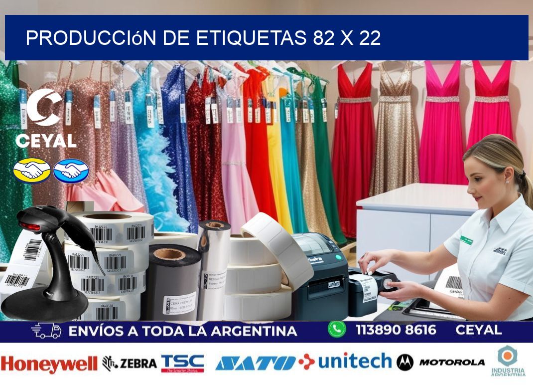 Producción de etiquetas 82 x 22