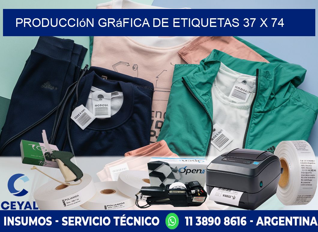 Producción gráfica de etiquetas 37 x 74