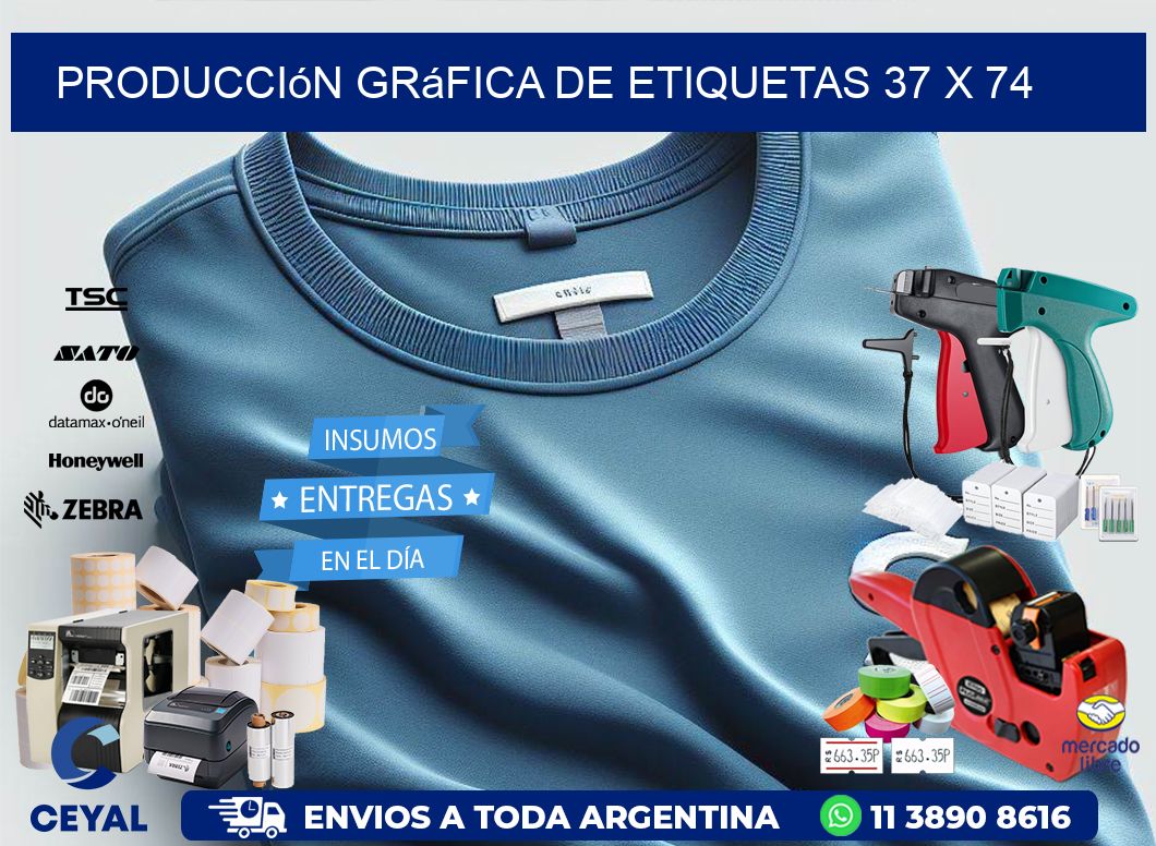 Producción gráfica de etiquetas 37 x 74
