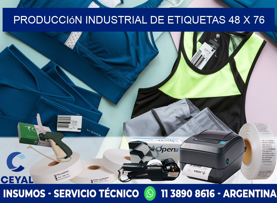 Producción industrial de etiquetas 48 x 76
