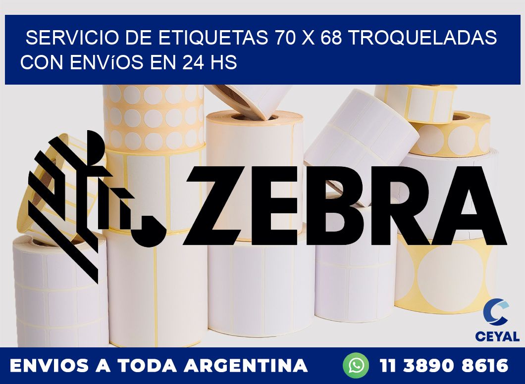 Servicio de etiquetas 70 x 68 troqueladas con envíos en 24 hs