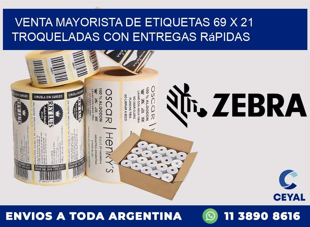 Venta mayorista de etiquetas 69 x 21 troqueladas con entregas rápidas
