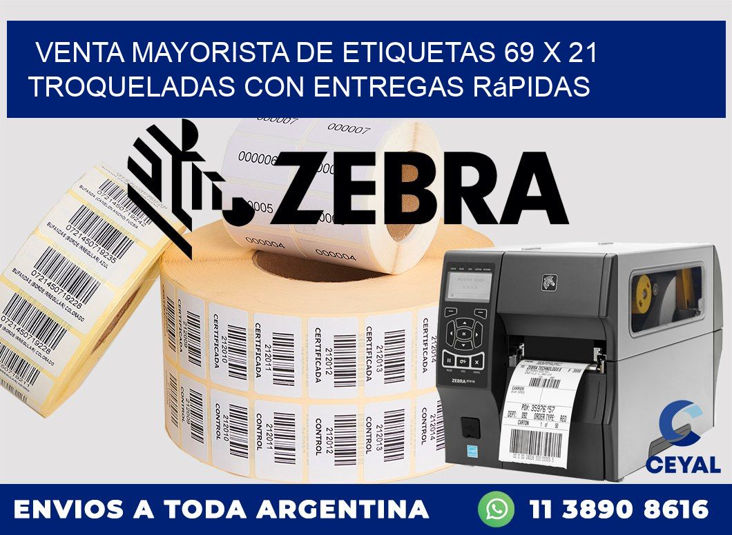Venta mayorista de etiquetas 69 x 21 troqueladas con entregas rápidas