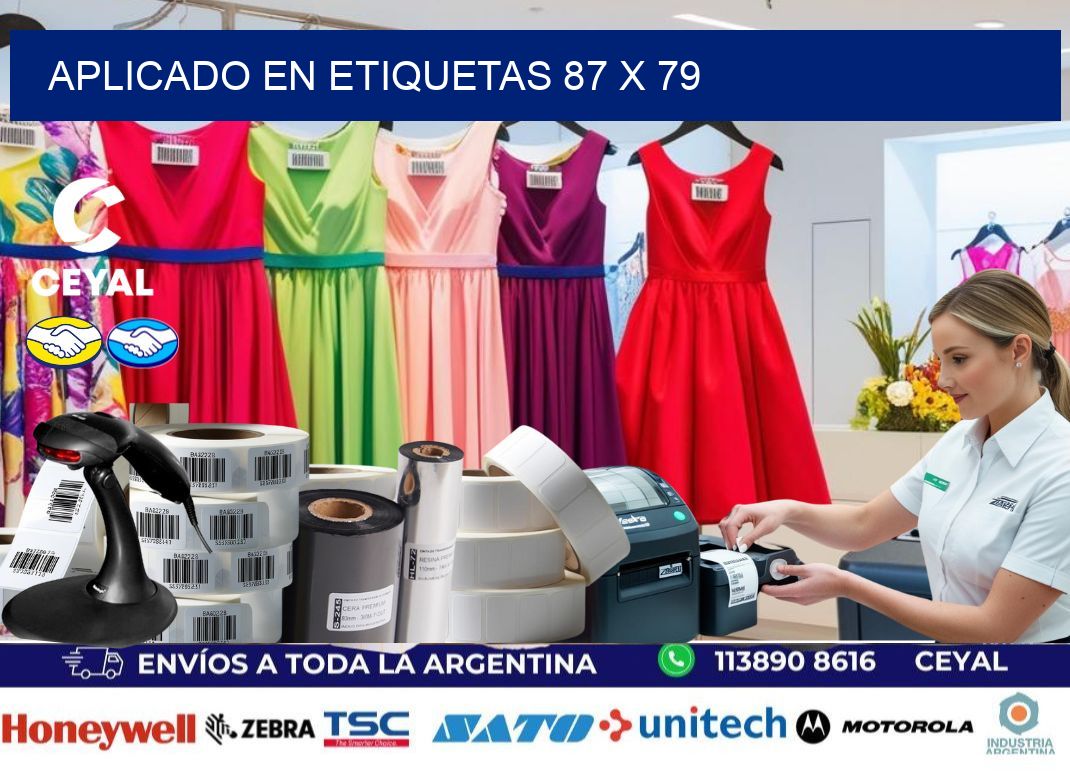 aplicado en etiquetas 87 x 79