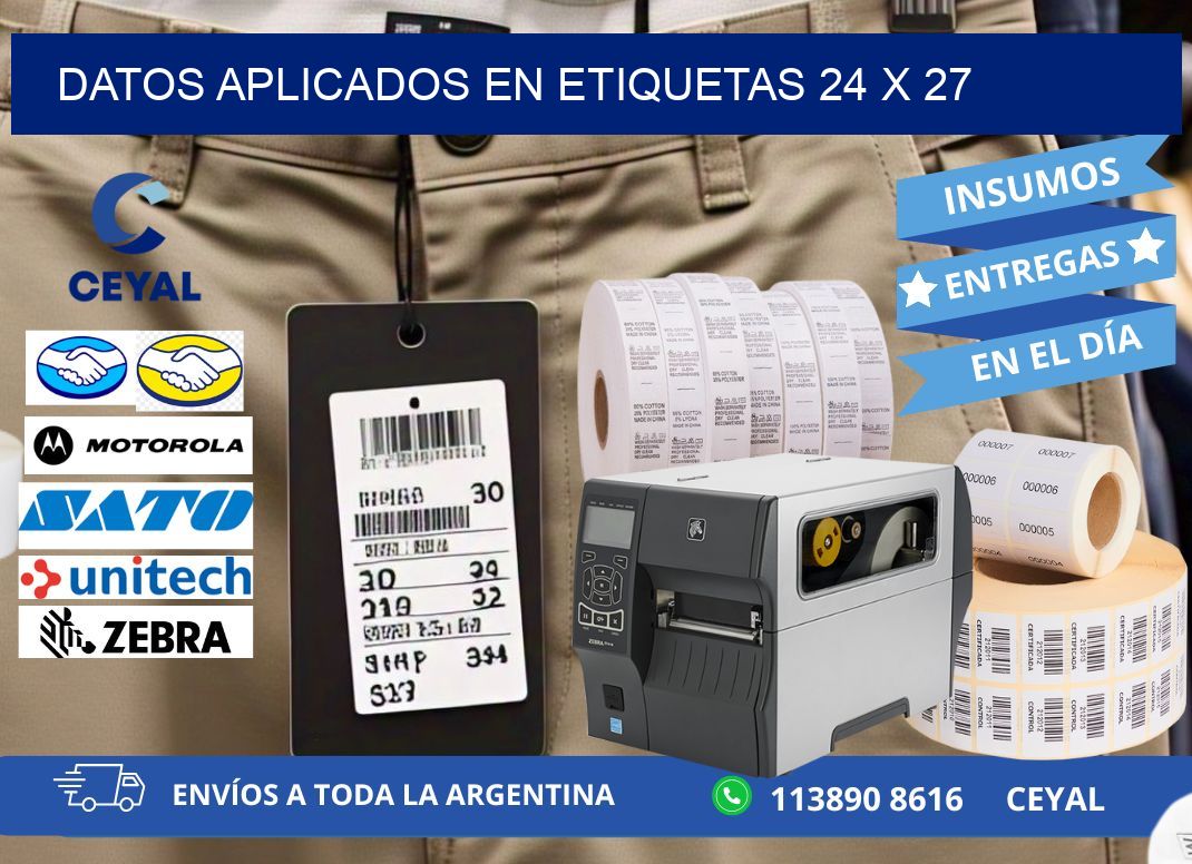 datos aplicados en etiquetas 24 x 27