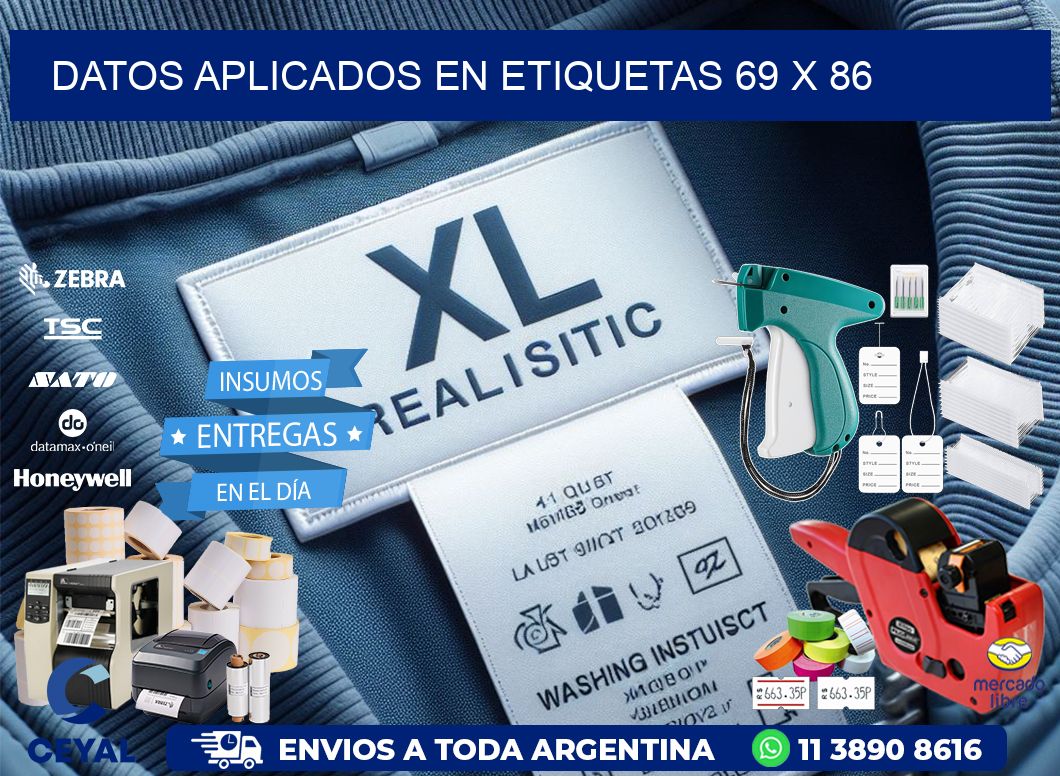datos aplicados en etiquetas 69 x 86