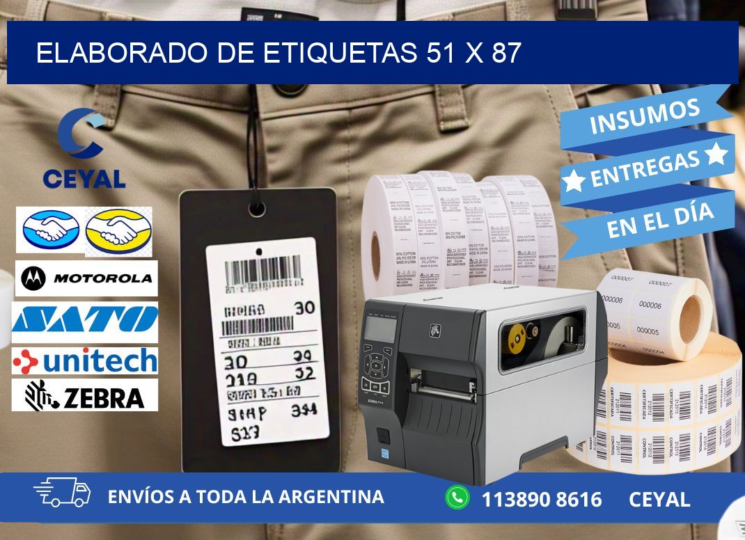 elaborado de etiquetas 51 x 87