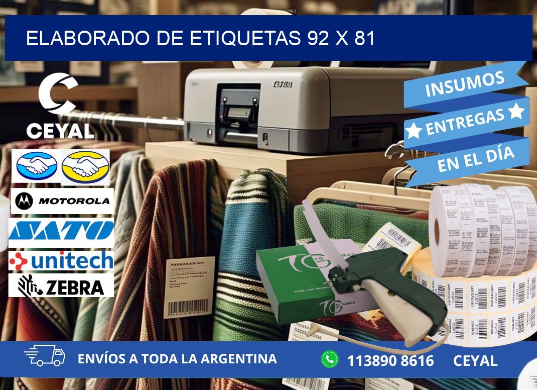 elaborado de etiquetas 92 x 81