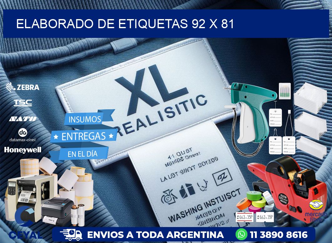 elaborado de etiquetas 92 x 81