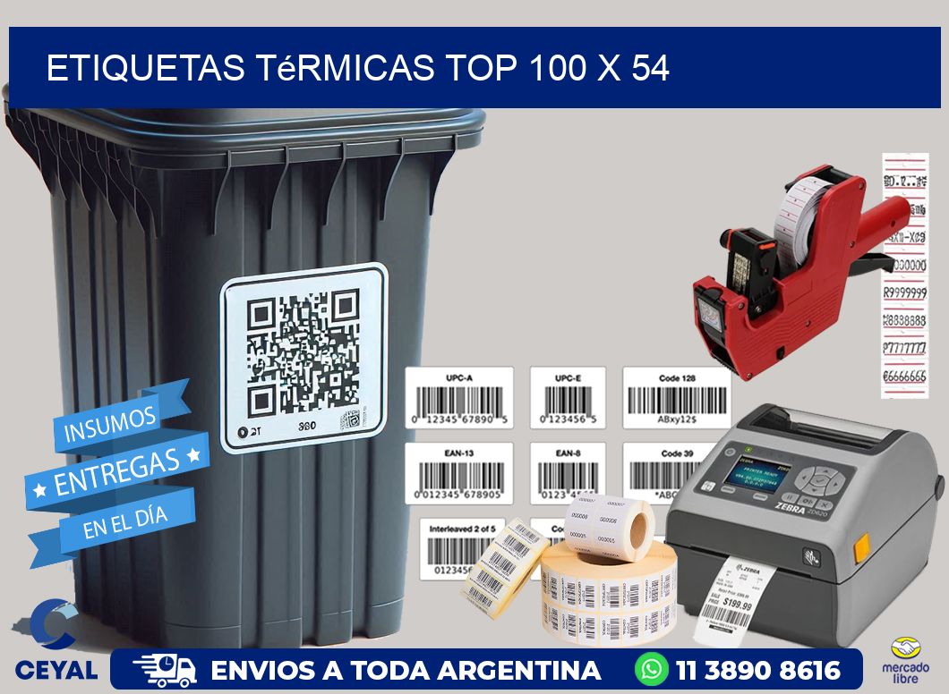 etiquetas Térmicas top 100 x 54