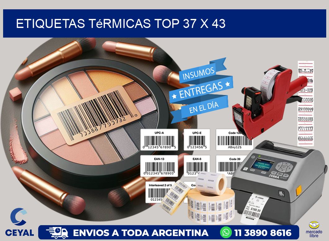 etiquetas Térmicas top 37 x 43