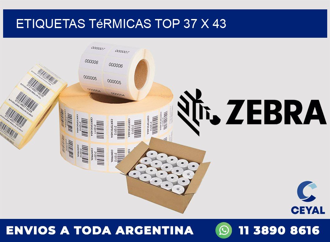 etiquetas Térmicas top 37 x 43