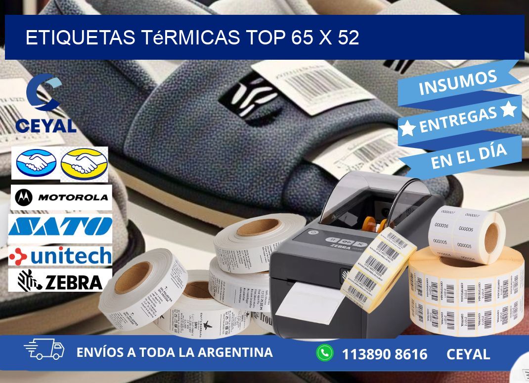 etiquetas Térmicas top 65 x 52