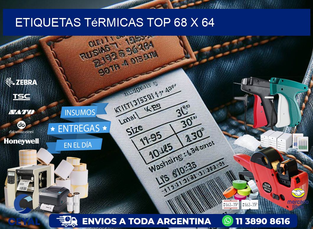 etiquetas Térmicas top 68 x 64