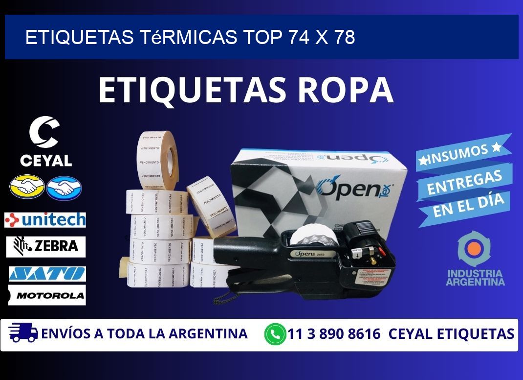 etiquetas Térmicas top 74 x 78
