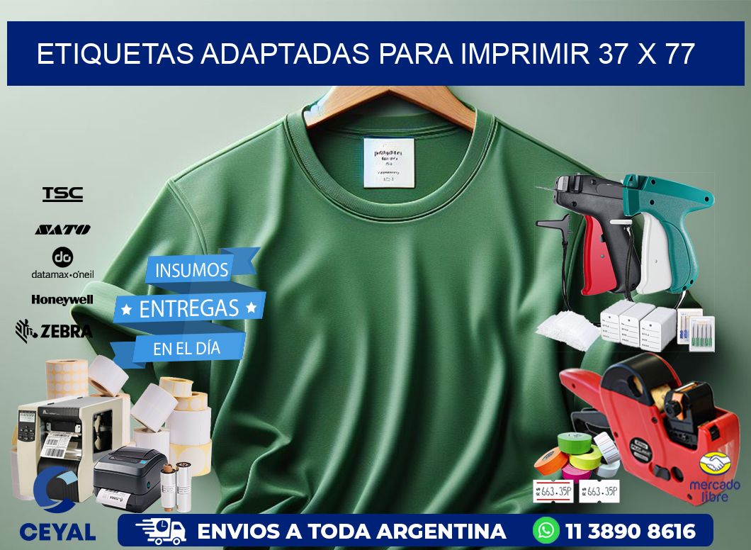 etiquetas adaptadas para imprimir 37 x 77