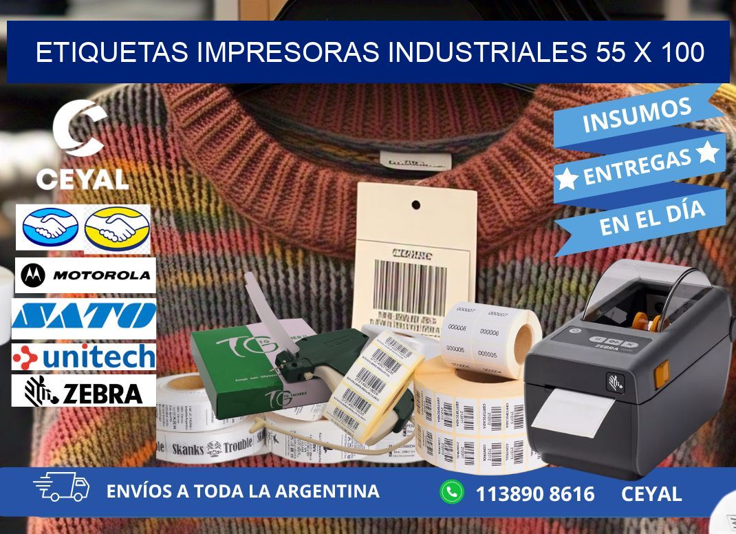 etiquetas impresoras industriales 55 x 100