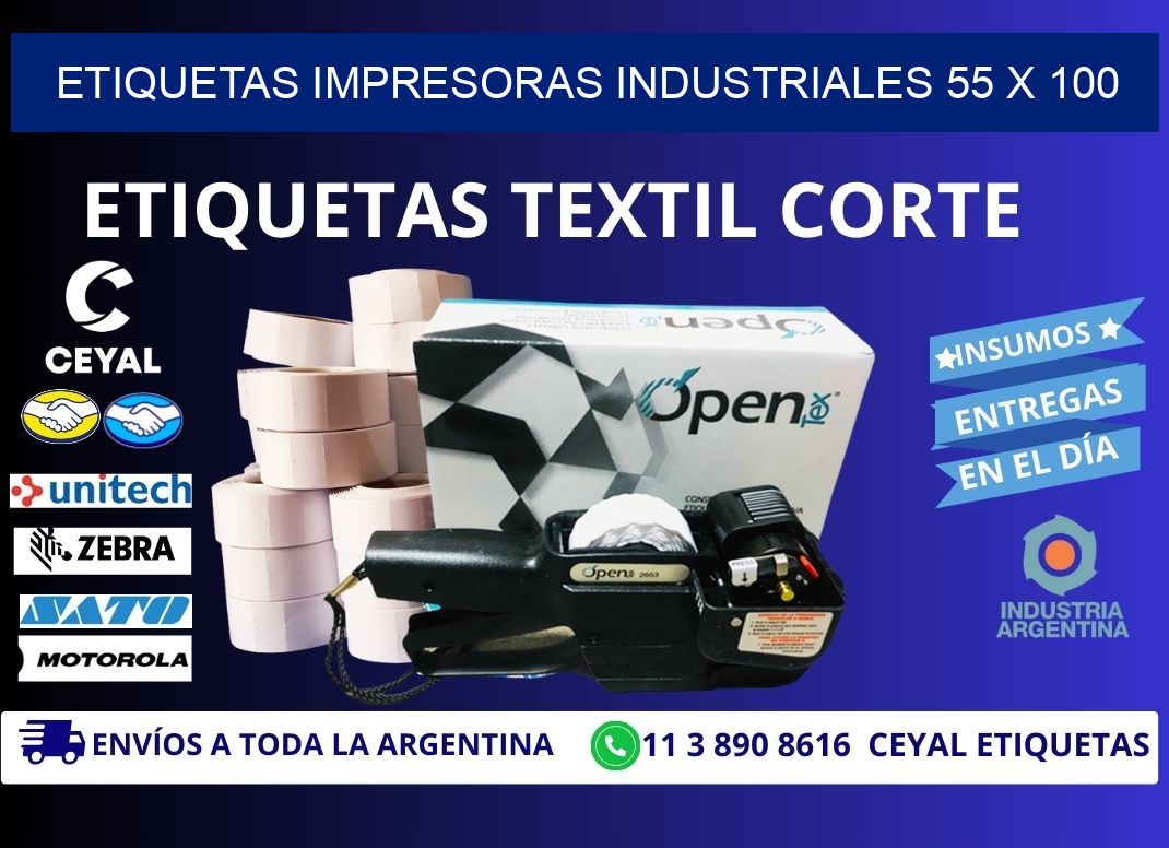 etiquetas impresoras industriales 55 x 100