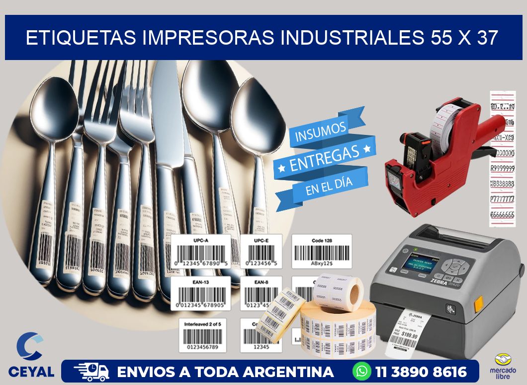 etiquetas impresoras industriales 55 x 37