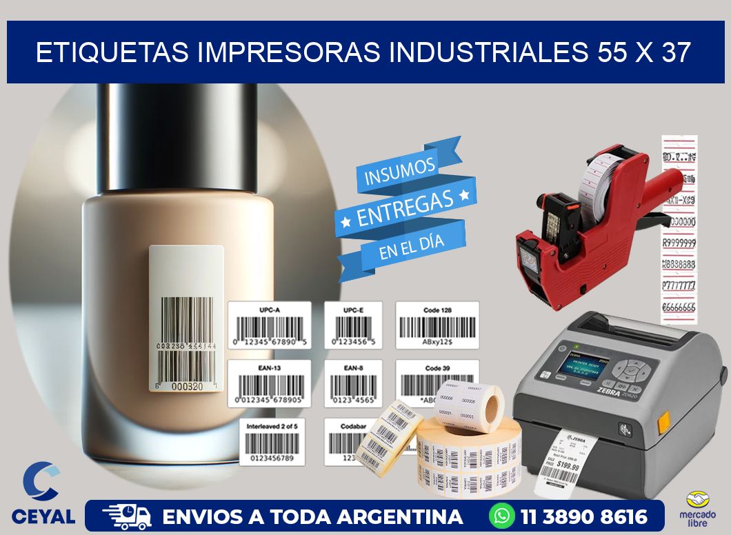 etiquetas impresoras industriales 55 x 37
