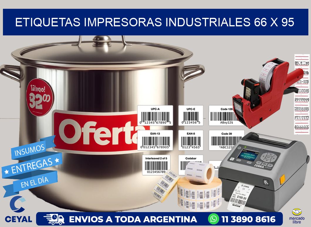 etiquetas impresoras industriales 66 x 95