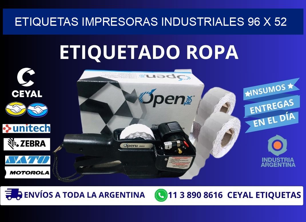 etiquetas impresoras industriales 96 x 52