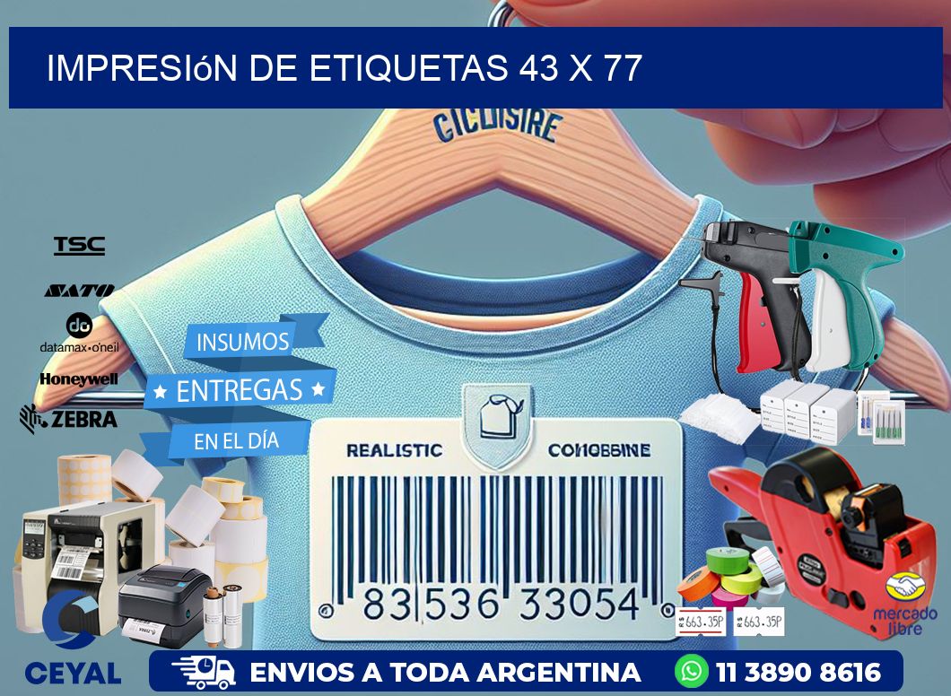 impresión de etiquetas 43 x 77