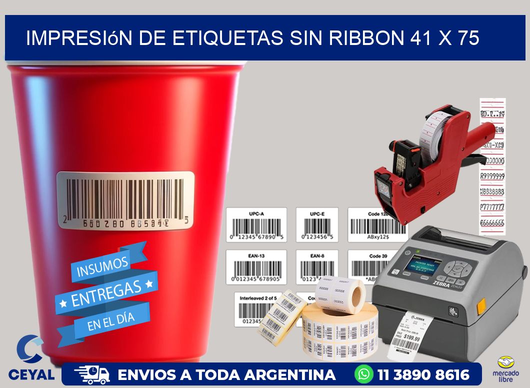 impresión de etiquetas sin ribbon 41 x 75
