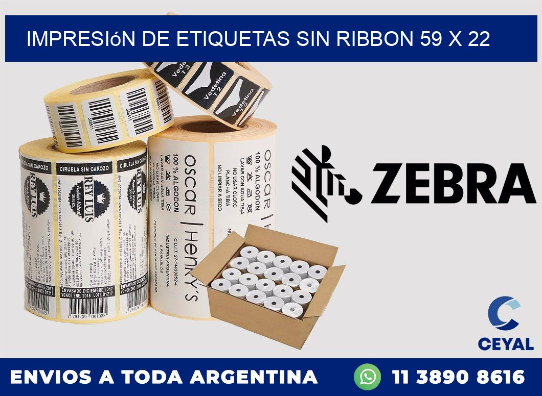 impresión de etiquetas sin ribbon 59 x 22