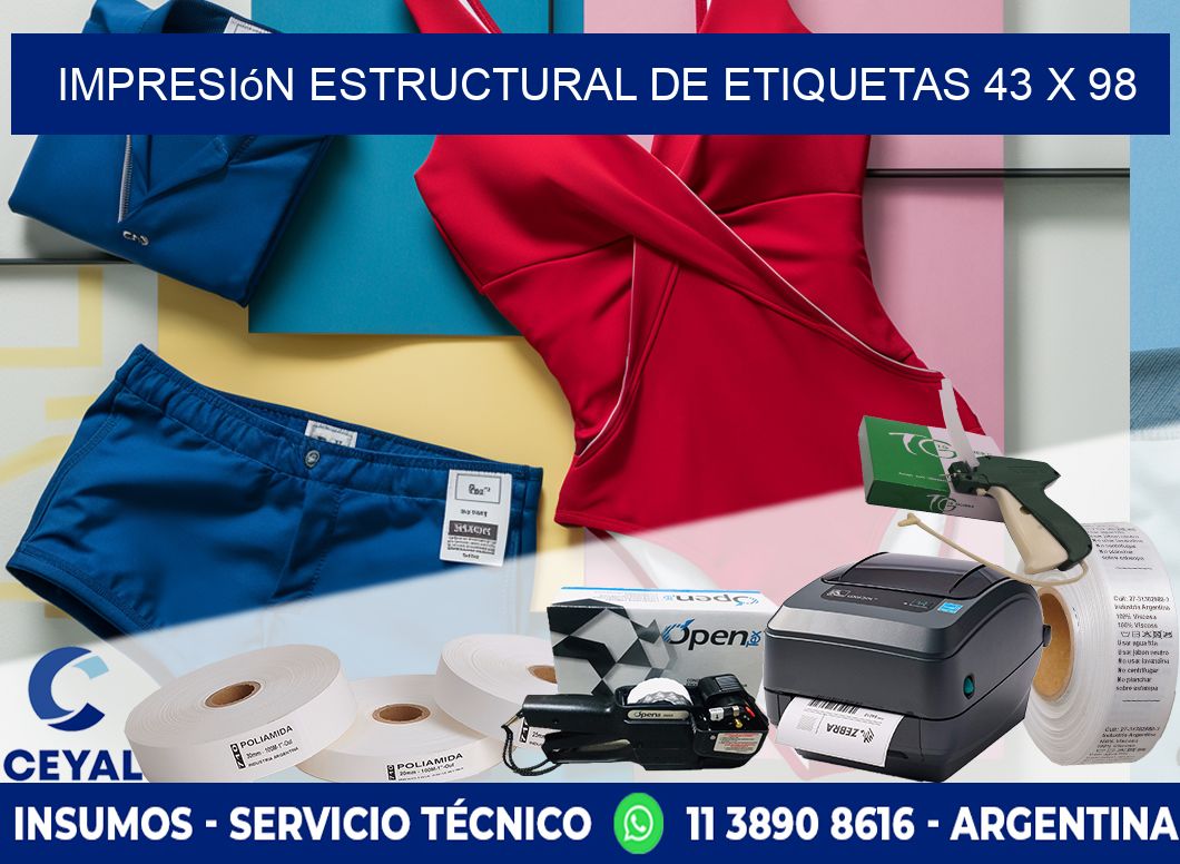 impresión estructural de etiquetas 43 x 98