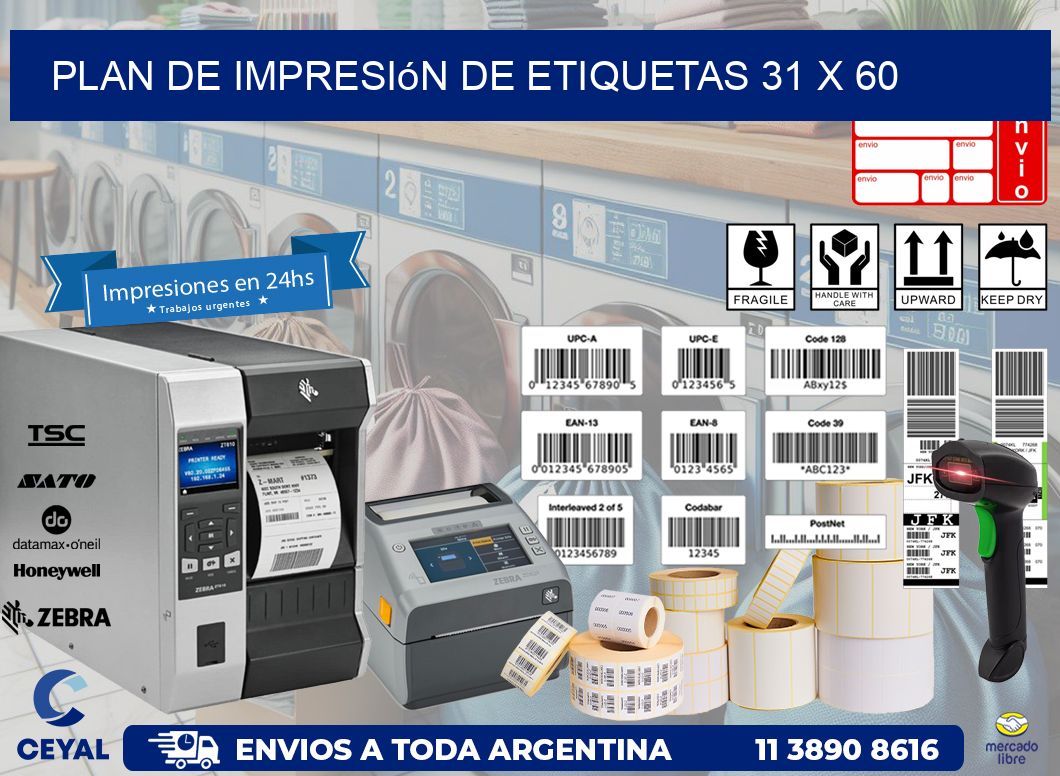 plan de impresión de etiquetas 31 x 60