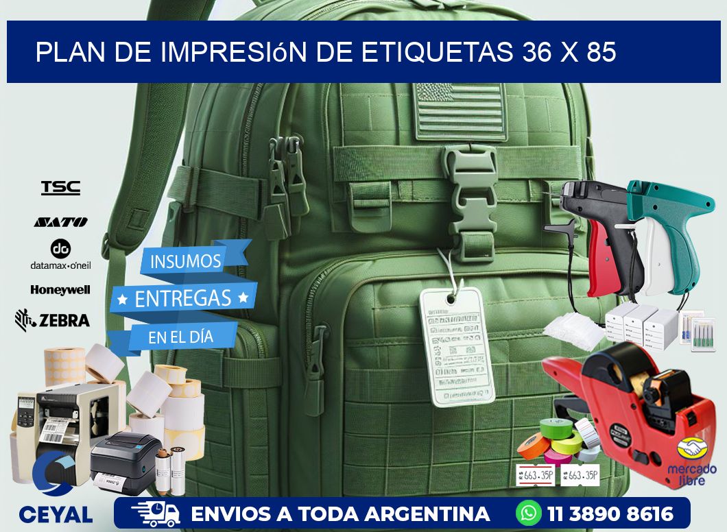 plan de impresión de etiquetas 36 x 85