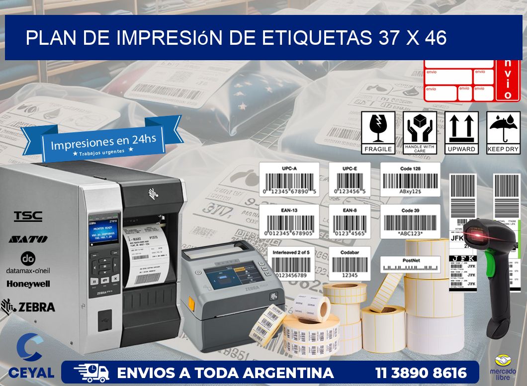plan de impresión de etiquetas 37 x 46
