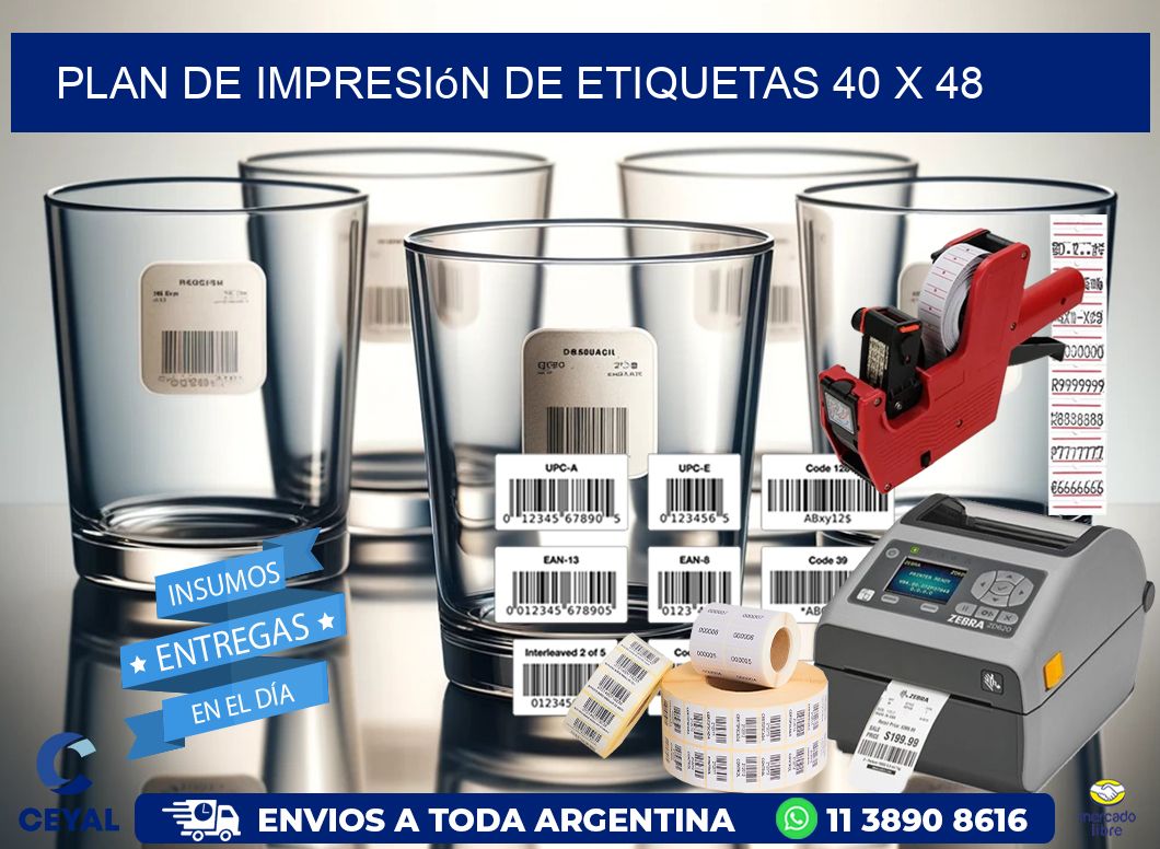 plan de impresión de etiquetas 40 x 48