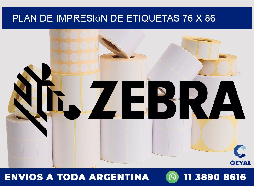 plan de impresión de etiquetas 76 x 86