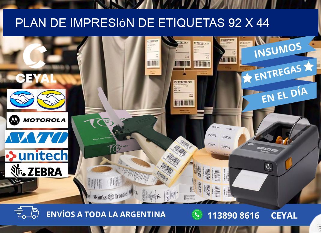 plan de impresión de etiquetas 92 x 44