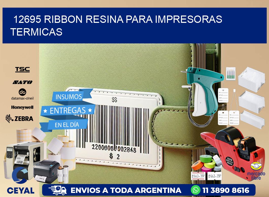 12695 ribbon resina para impresoras termicas