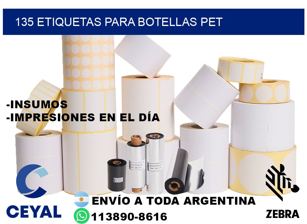 135 Etiquetas para botellas PET