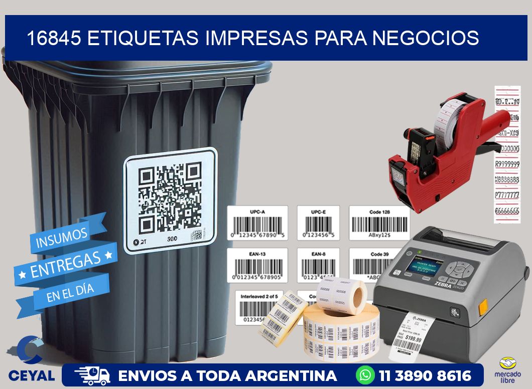 16845 etiquetas impresas para negocios