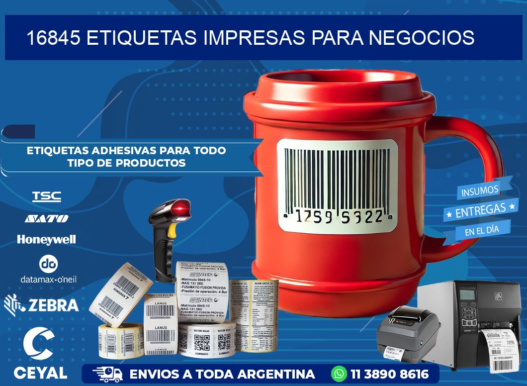 16845 etiquetas impresas para negocios