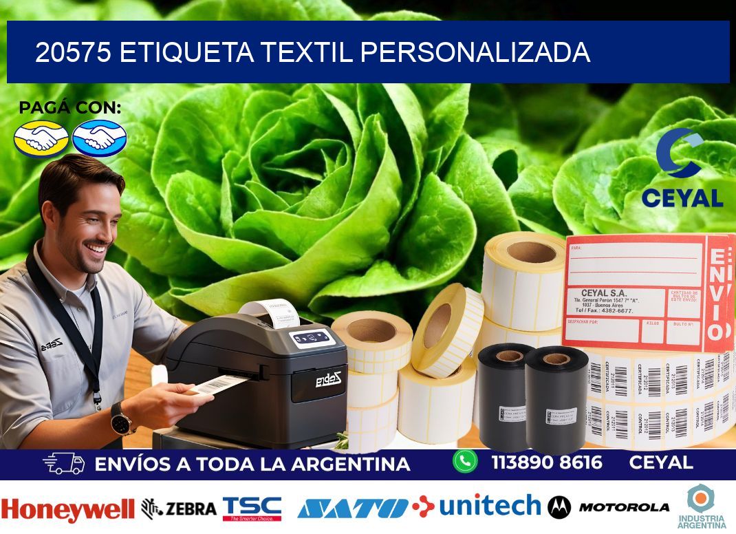20575 Etiqueta textil personalizada