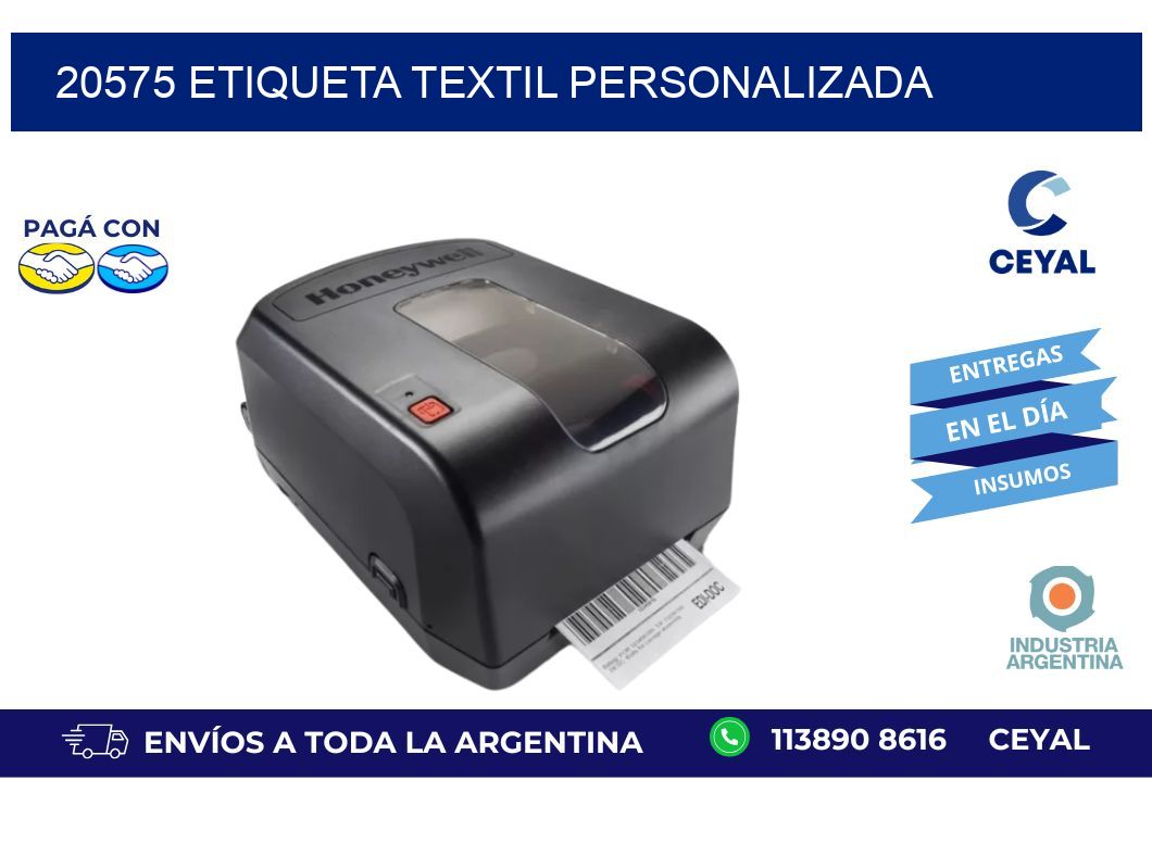 20575 Etiqueta textil personalizada