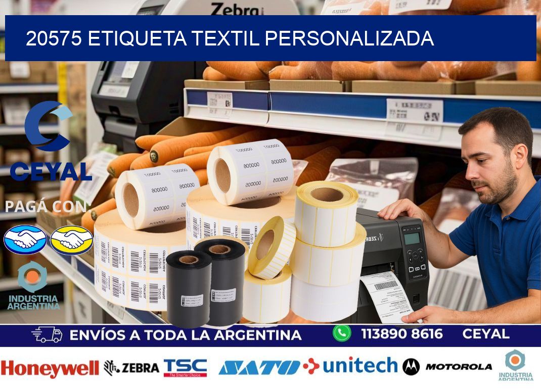 20575 Etiqueta textil personalizada