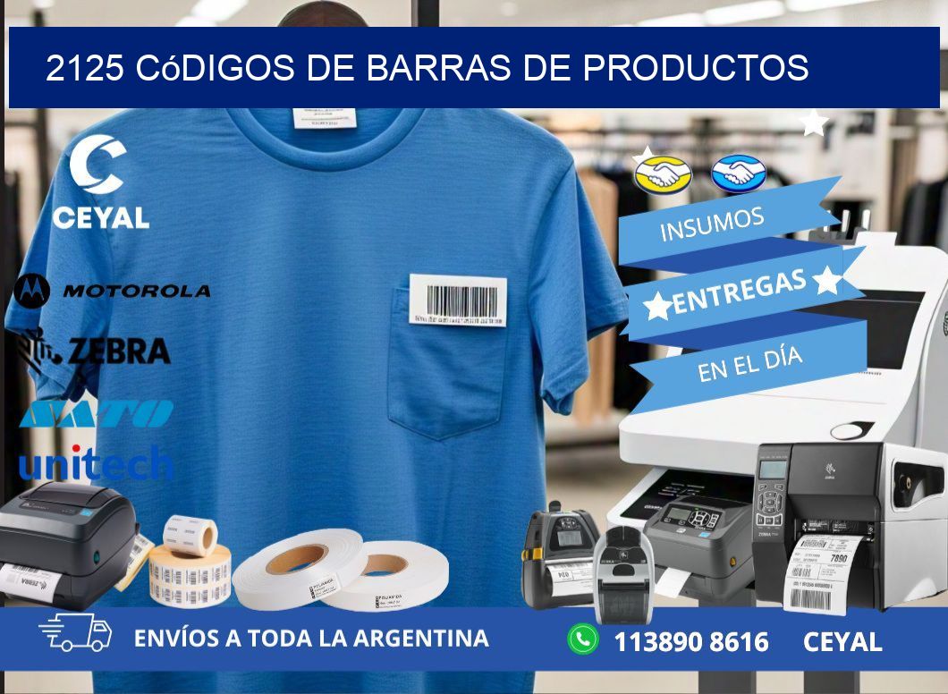2125 Códigos de barras de productos